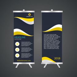 Yellow and White and Grey Business RollUp